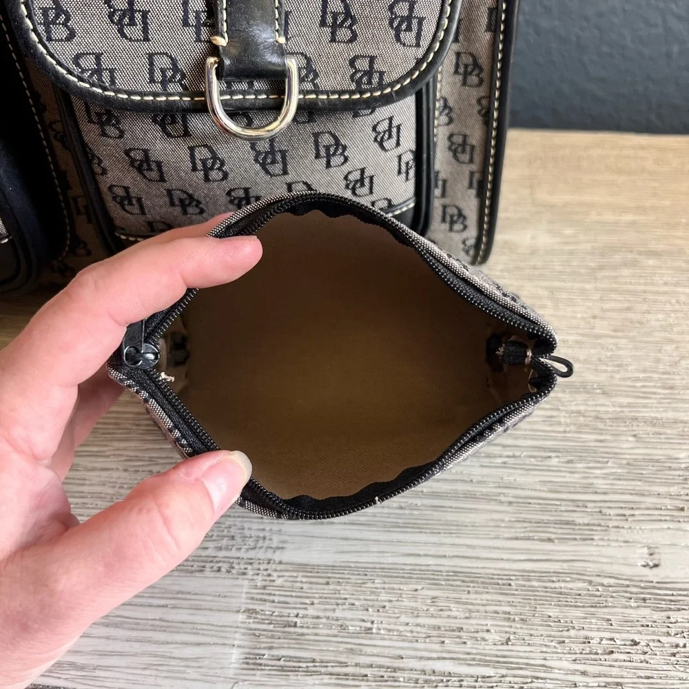 Dooney & Bourke Black Monogram Satchel with Pouches